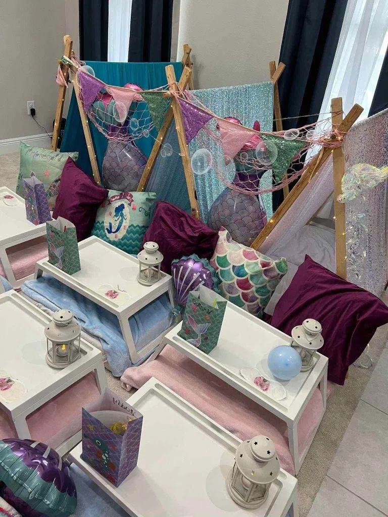 Jump into Summer with a Magical Teepee Mermaid Slumber Party 1 Teepee Mermaid Slumber Party,mermaid,birthday party